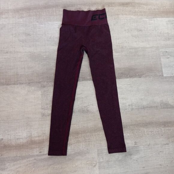 ECHT Womens Maroon Red Arise Comfort Activewear Leggings Size XS - Picture 3 of 5